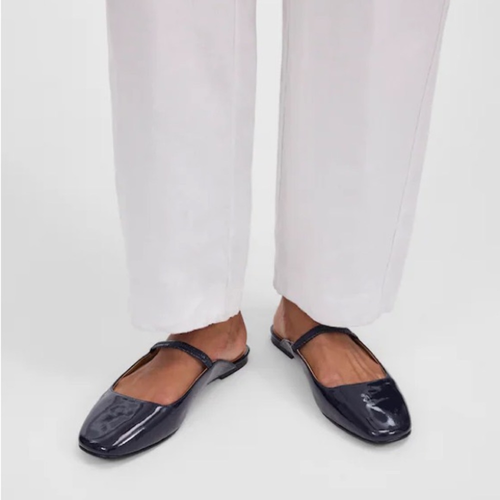 madewell greta ballet flat mule in patent leather - 8.5